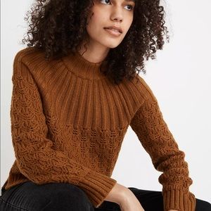 Madewell Pointelle Stitch-Mix Mockneck Sweater